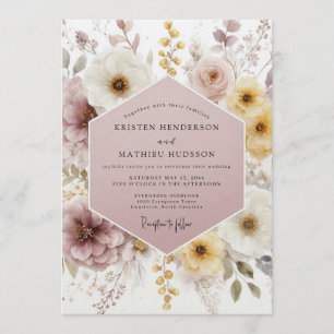 Invitación Boda Bohemia Etérea Malva