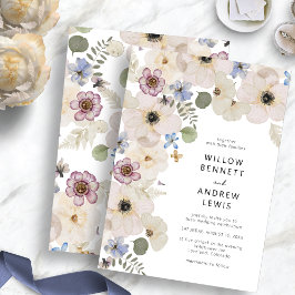 Invitación Boda Bohemia Floral Botánica Moderna