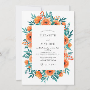 Invitación Boda Bohemia Radiante Naranja