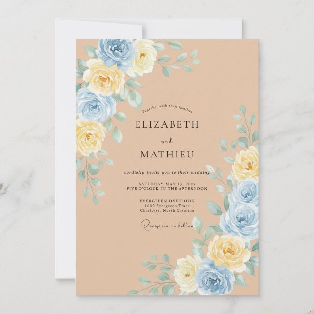 Invitación Boda Bohemia Refinada de Arena (Anverso)