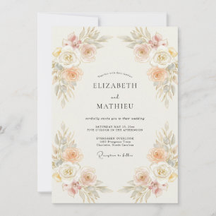 Invitación Boda Bohemia Silenciada de Melocotón