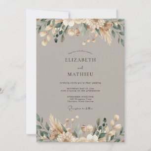 Invitación Boda Bohemia Terrosa Taupe