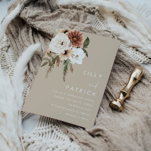 Invitación Boda Bohemian Floral Beige