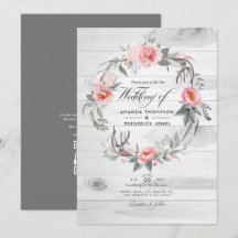 Boda Bohemiana con código QR de respuesta RSVP flo