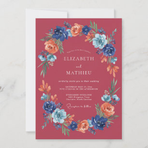 Invitación Boda Bohemiana Cranberry Moody