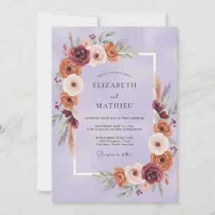 Invitación Boda Bohemiana de Lavanda Malhumorada