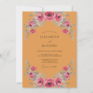 Invitación Boda Bohemiana Ochre Negrita
