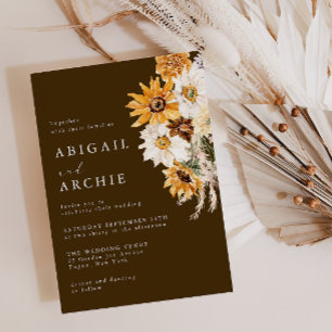 Invitación Boda bohemiano de chocolate y sol