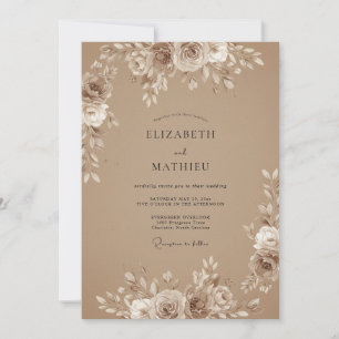 Invitación Boda Bohemio Cálida Latte
