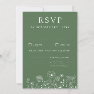 Invitación Boda Bohemio de Acuarela Moderna con Flor Silvestr