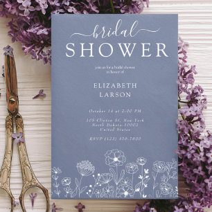 Invitación Boda Bohemio de Acuarela Moderna con Flor Silvestr