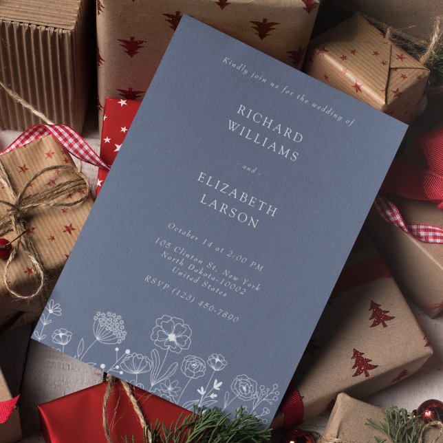 Invitación Boda Bohemio de Acuarela Moderna con Flor Silvestr (Subido por el creador)