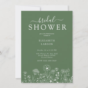 Invitación Boda Bohemio de Acuarela Moderna con Flor Silvestr
