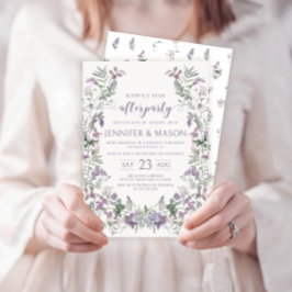 Invitación Boda bohemio de flor morado acuarela