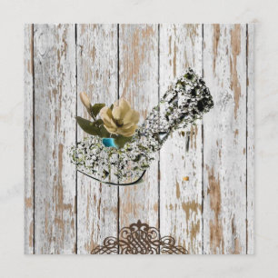 Invitación boda bohemio de granero rústico de campo