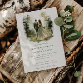 Invitación Boda bohemio de la selva acuática encantada