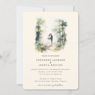 Invitación Boda bohemio de la selva acuática encantada