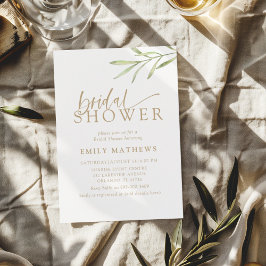 Invitación Boda Bohemio de Oro y Botánico