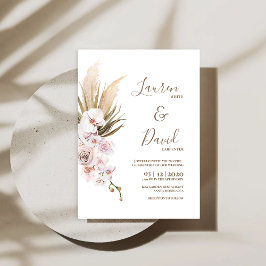 Invitación Boda bohemio de Pampas Grass
