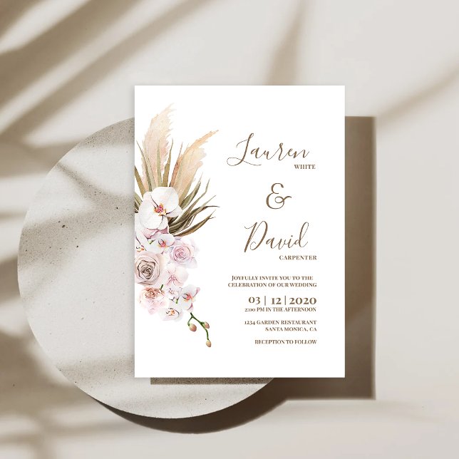 Invitación Boda bohemio de Pampas Grass (Subido por el creador)