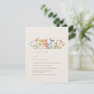 Invitación Boda Bohemio de Verano con Flores Silvestres