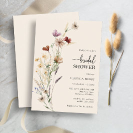 Invitación Boda Bohemio Floral Elegante Ducha
