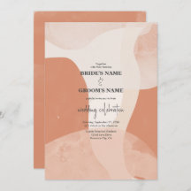 Boda bohemio moderno de abstracto de terracota