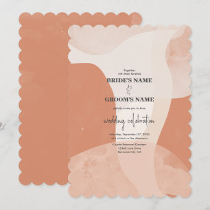 Invitación Boda bohemio moderno de abstracto de terracota
