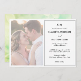 Invitación boda bohemio neutro mínimo y limpio