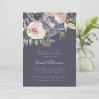 Boda Bohemio Oscuro Floral Púrpura Script Invitaci