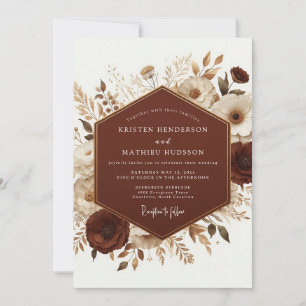 Invitación Boda bohemio otoñal de terracota
