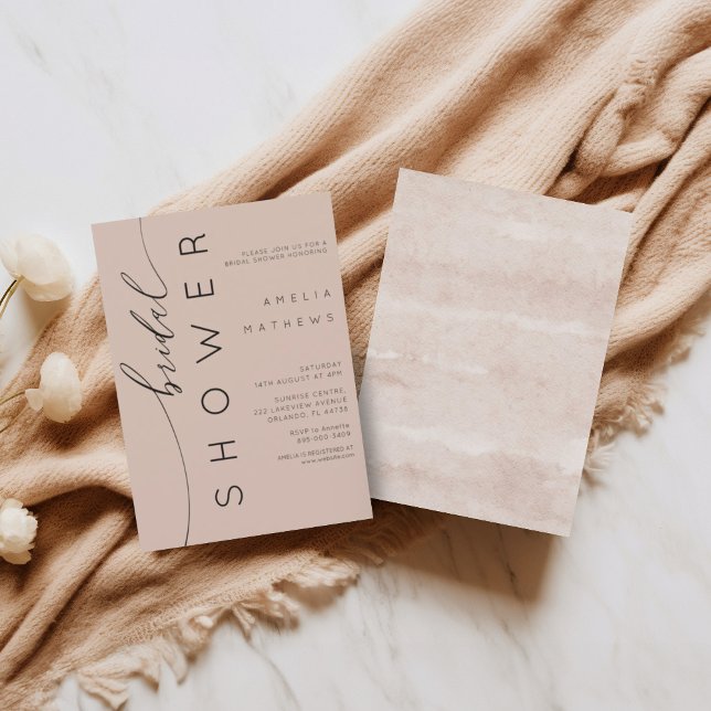 Invitación Boda Bohemio Rosa Simple Fiesta de Despedida de So (Subido por el creador)