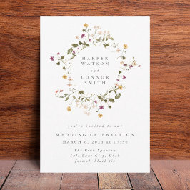 Invitación Boda Boho Abundance Dried Wildflower Pampas