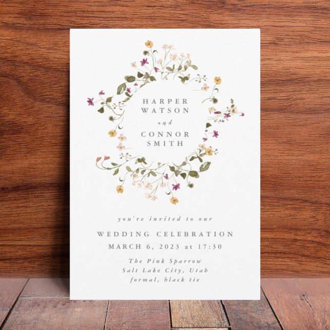 Invitación Boda Boho Abundance Dried Wildflower Pampas (Subido por el creador)