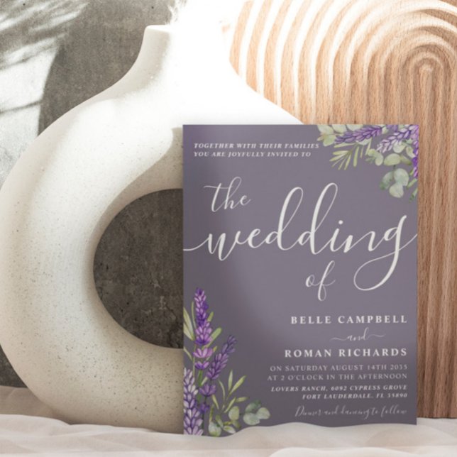 Invitación Boda Boho Acuarela Eucalipto y Lavanda (Subido por el creador)