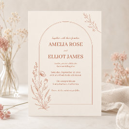 Invitación Boda Boho Arco de Terracota