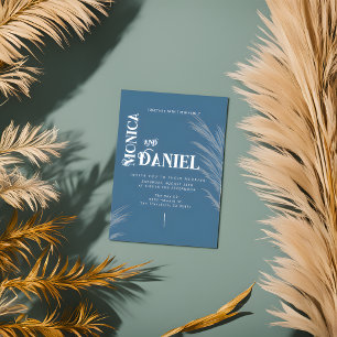 Invitación Boda Boho Blue & White de lujo