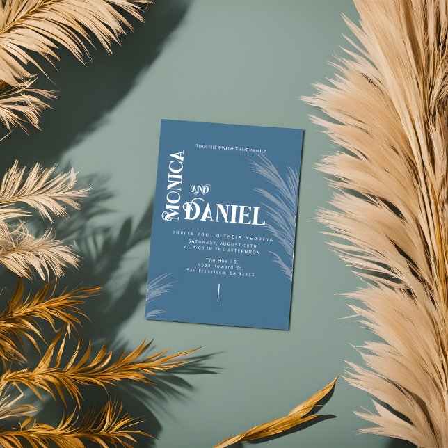 Invitación Boda Boho Blue & White de lujo (Subido por el creador)