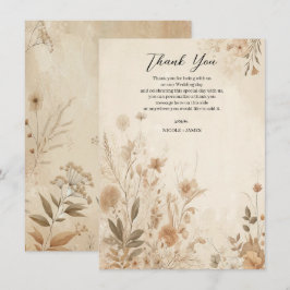Invitación Boda Boho Botánica Floral Delicada Vintage