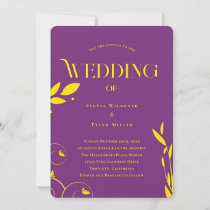 Invitación Boda Boho Botanical Purple