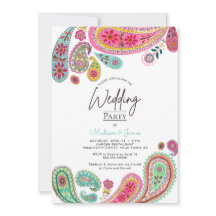 Boda Boho Chic bohemio rosa con estampado Paisley