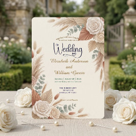 Invitación Boda Boho Chic de Terracota Romántica