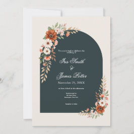 Invitación Boda Boho con detalles en Rústico y Blanco con Mar