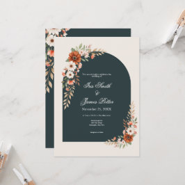 Invitación Boda Boho con detalles en Rústico y Blanco con Mar