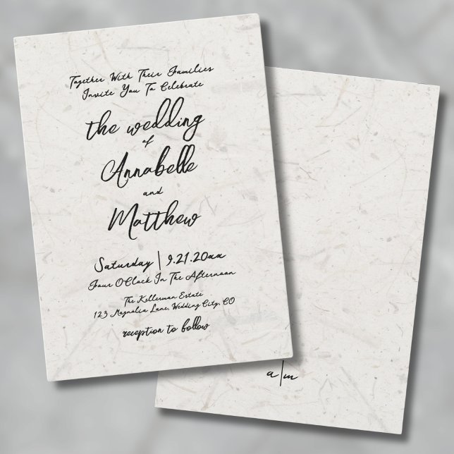 Invitación Boda Boho con Letra a Mano (Handwritten Script Natural Earthy Boho Wedding Invitation)