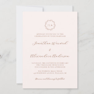 Invitación Boda Boho Cream y Terracota de Otoño