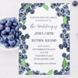 Invitación Boda Boho de Blue eberries Fruits Watercolor