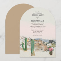 Boda Boho de Cactus del Desierto con Acuarela