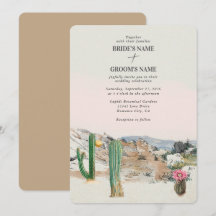 Boda Boho de Cactus del Desierto en Acuarela