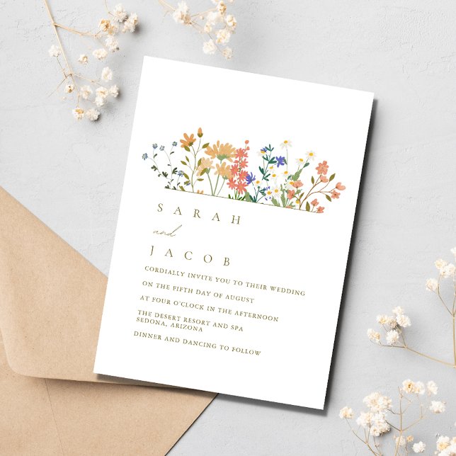 Invitación Boda Boho de Flor Silvestre de Verano (Subido por el creador)